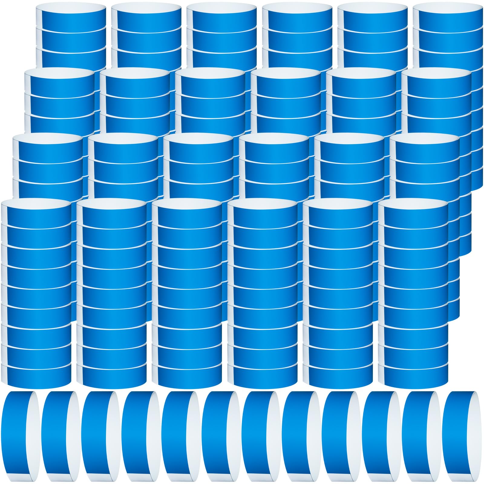 Wiyodaho 2400 Pcs Plastic Paper Bracelets Wristbands for Events Colored Paper Wristbands Identification Wrist Bands Arm Bands for Events (Blue)