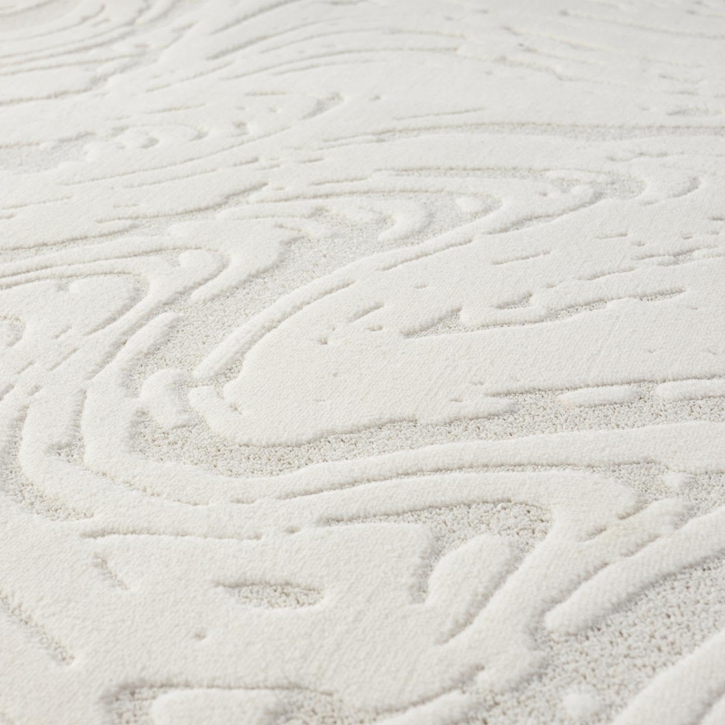LUXE WEAVERS Abstract Marble Swirl Cream 6x9 Area Rug High Low Carpet