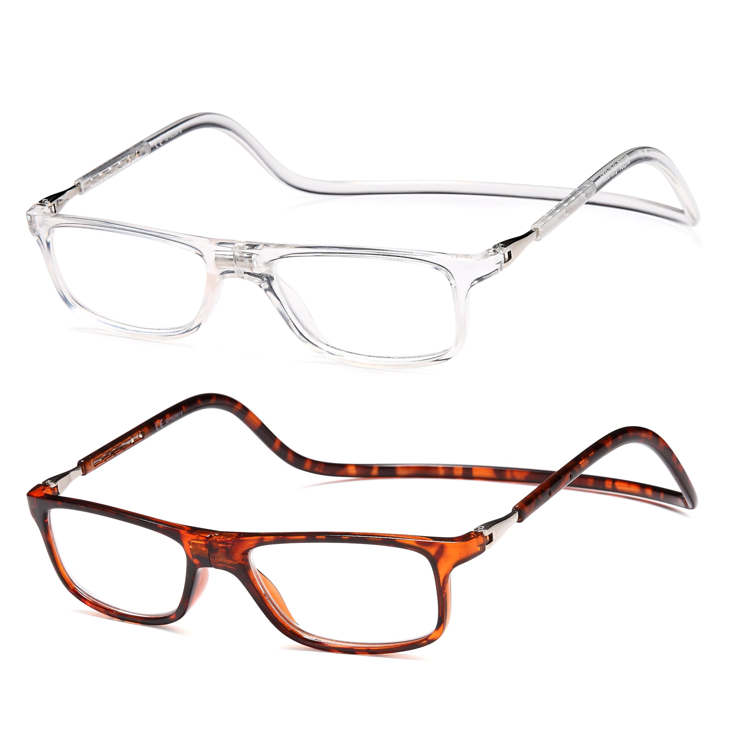 NEW VISION 2 Pack Occhiali Da Lettura con Calamita, Occhiali con Calamita Da Vista NV2904, Occhiali Calamitati Da Collo, Occhiali Lettura Calamita per Uomo e Donna (Tm, 1, x)