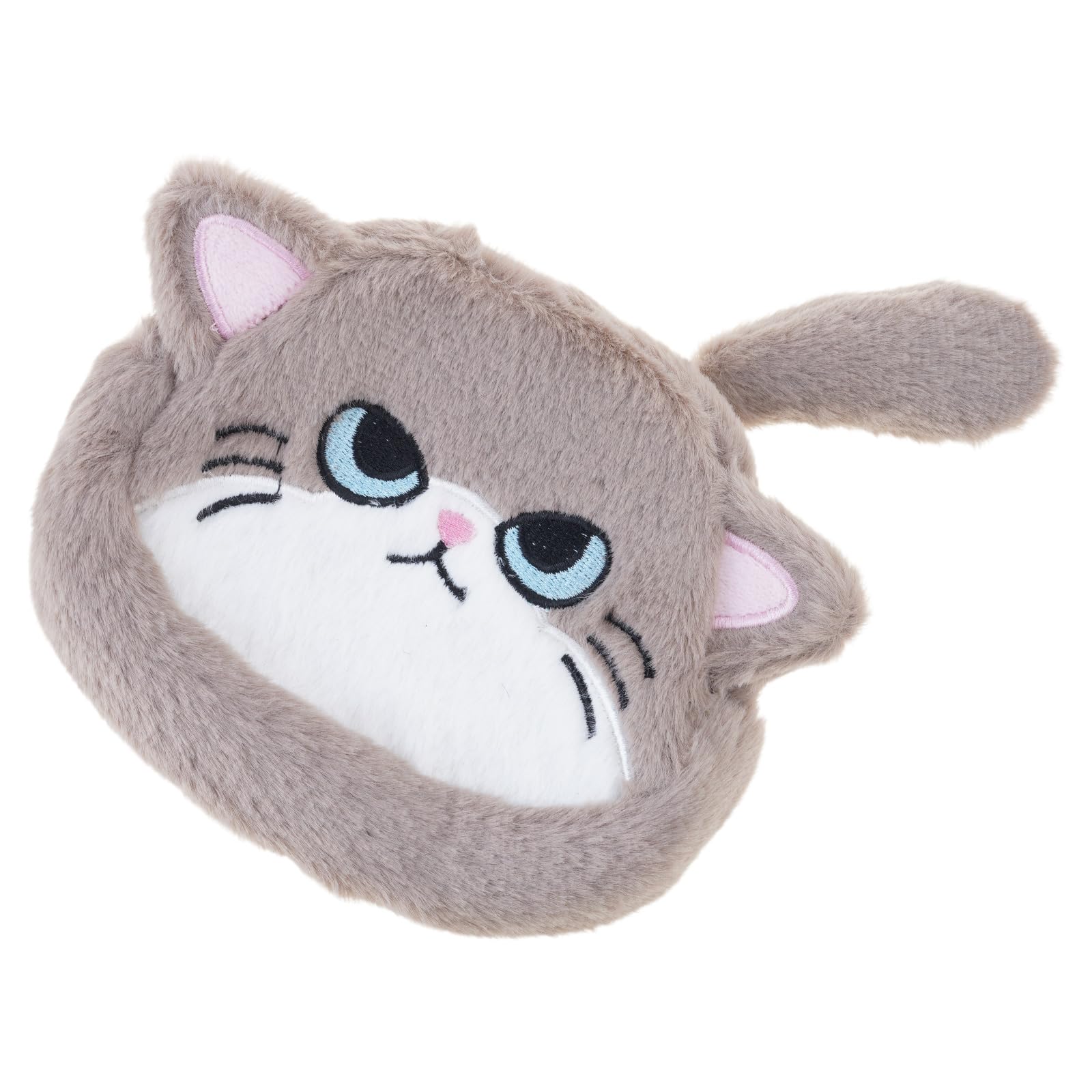 Yanwuwa Women's Apricot White Cats Shaped Coin Purse Small Wallet Cosmetic Items Bag Change Purse Plush Coin Pouches With Zippers Makeup Bag For Small Change