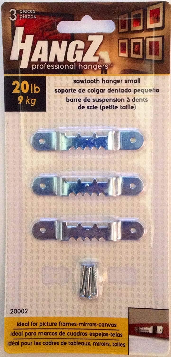 20002 Sawtooth Picture Hanger, Small, 10lb, 3-Pack