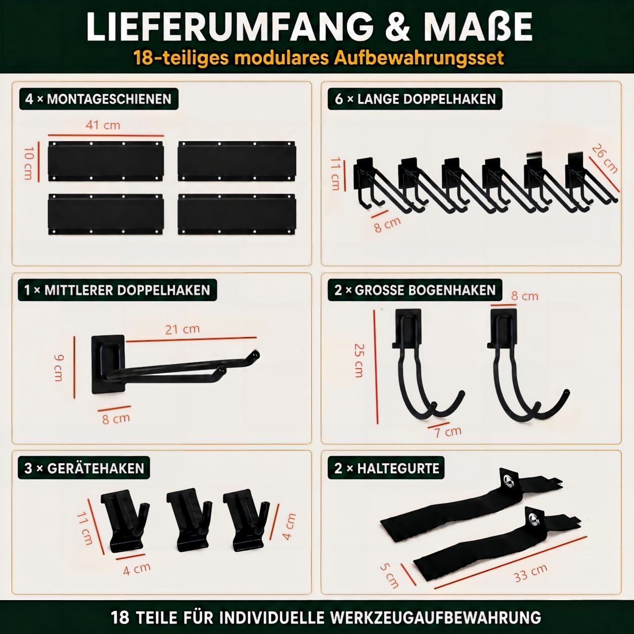 DGSL Soporte para herramientas de jardín de acero de alta resistencia, soporte de pared para garaje, ahorro de espacio, estante de almacenamiento para escobas, fregonas, palas, herramientas de jardín