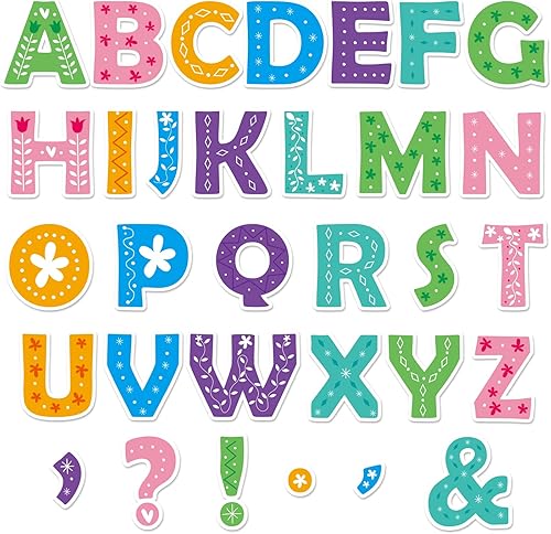 Juego de 150 letras grandes de 7 pulgadas para tablón de anuncios de primavera, Pascua, aula, letras recortadas para tablón de anuncios, escuela en