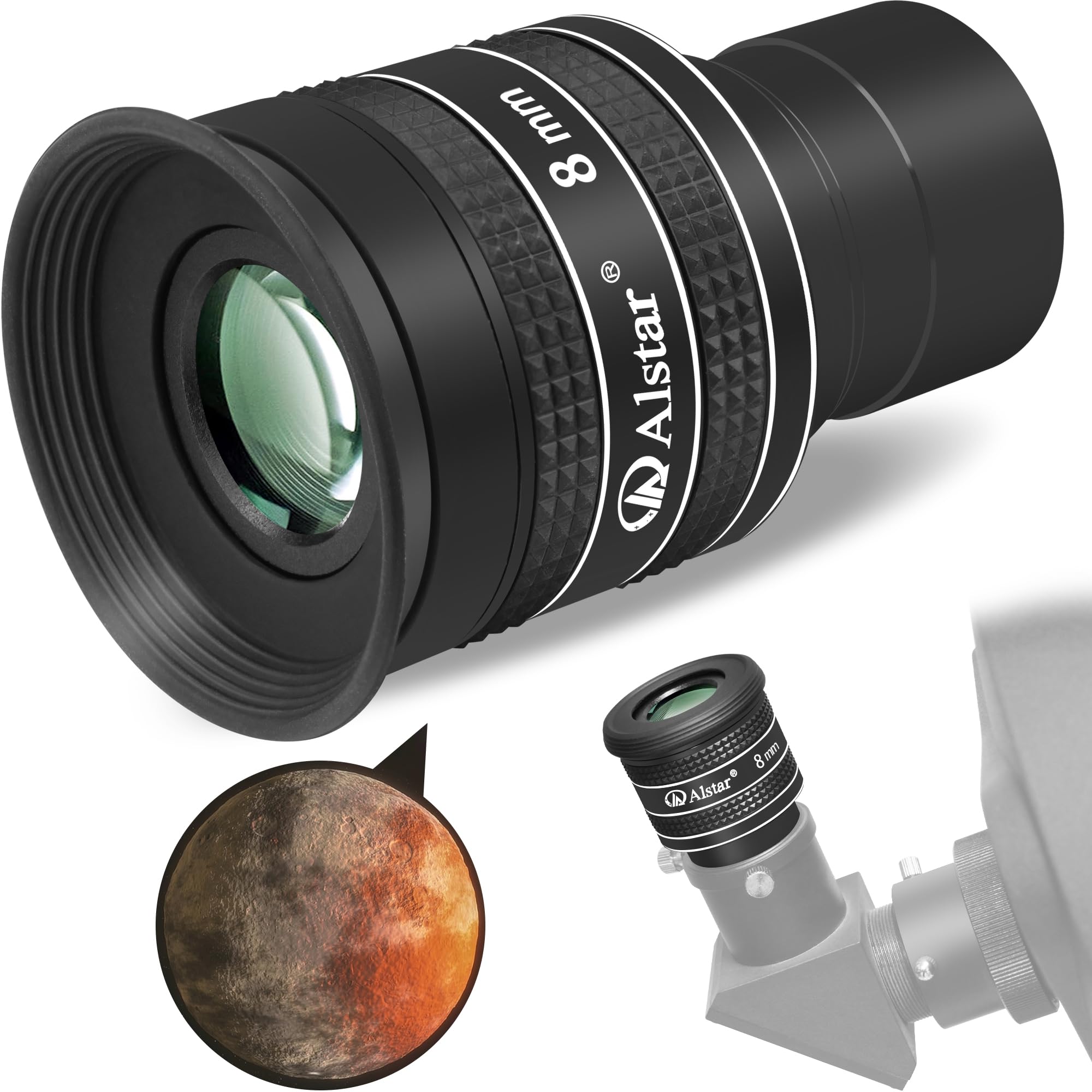 Alstar 1.25 Inch Telescope Eyepiece- 58 Degree 8mm Planetary Eyepiece for Telescope - Fully Multi Coated Wide Angle Lens for Astronomy &