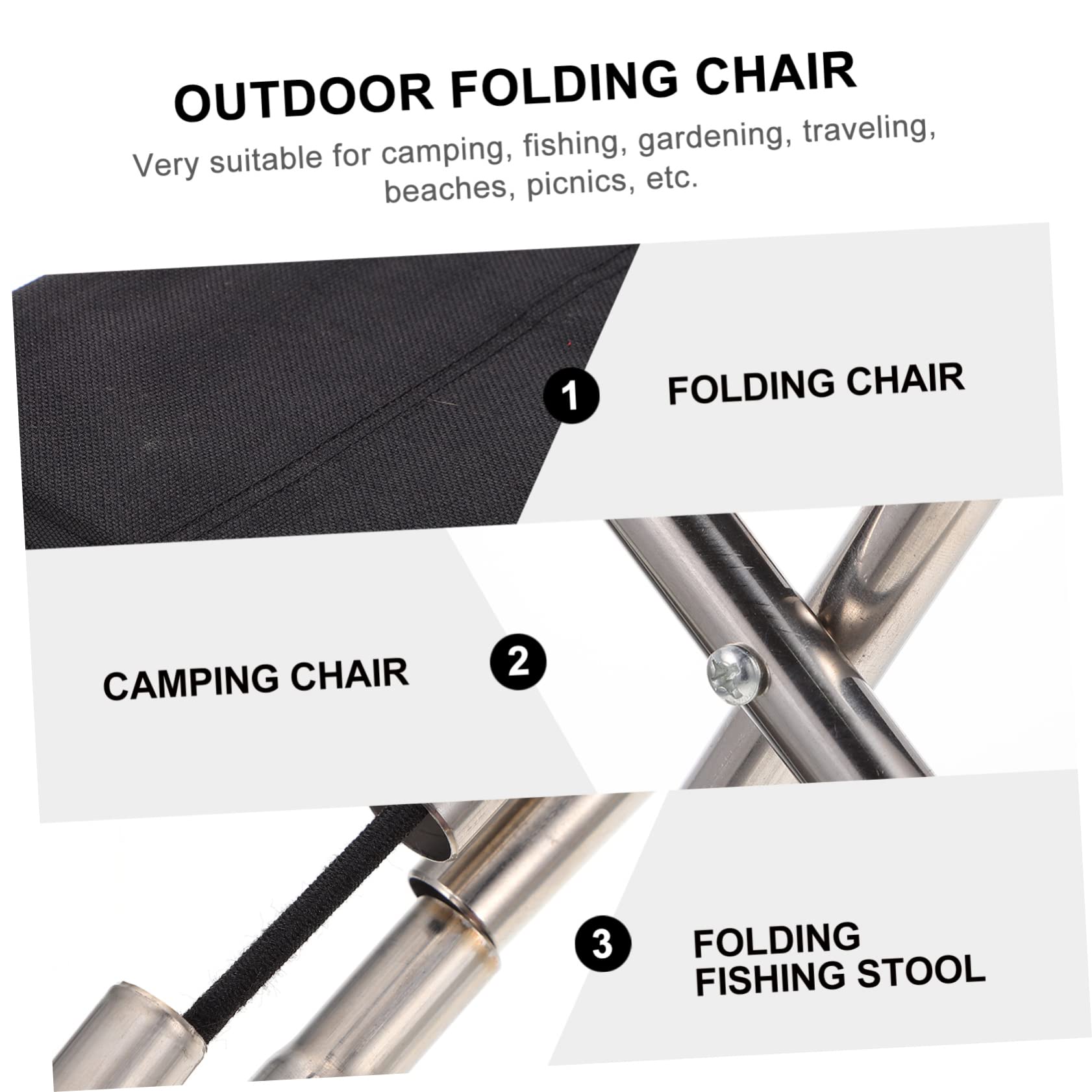 KOMBIUDA Folding Beach Chair Portable Stool Fishing Stool Camping Ultra-Lightweight Sturdy