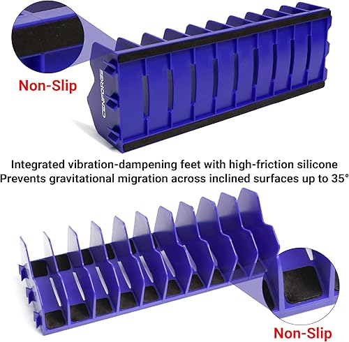 Vista 4 de Cenfoge - Organizador de alicates, 20 ranuras con base antideslizante para cajón de caja de herramientas, solución de almacenamiento de herramientas