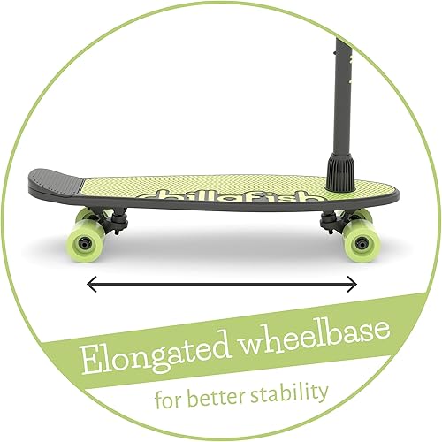 Miniatura 7 de Chillafish Skatieskootie - Patineta de entrenamiento personalizable y scooter de inclinación a dirección con manubrio de estabilidad desmontable, a