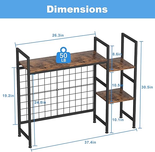 Miniatura 3 de NOVIMANGO Estantería de escritorio, organizador de escritorio para computadora, estante organizador de escritorio de 3 niveles, multiusos, de
