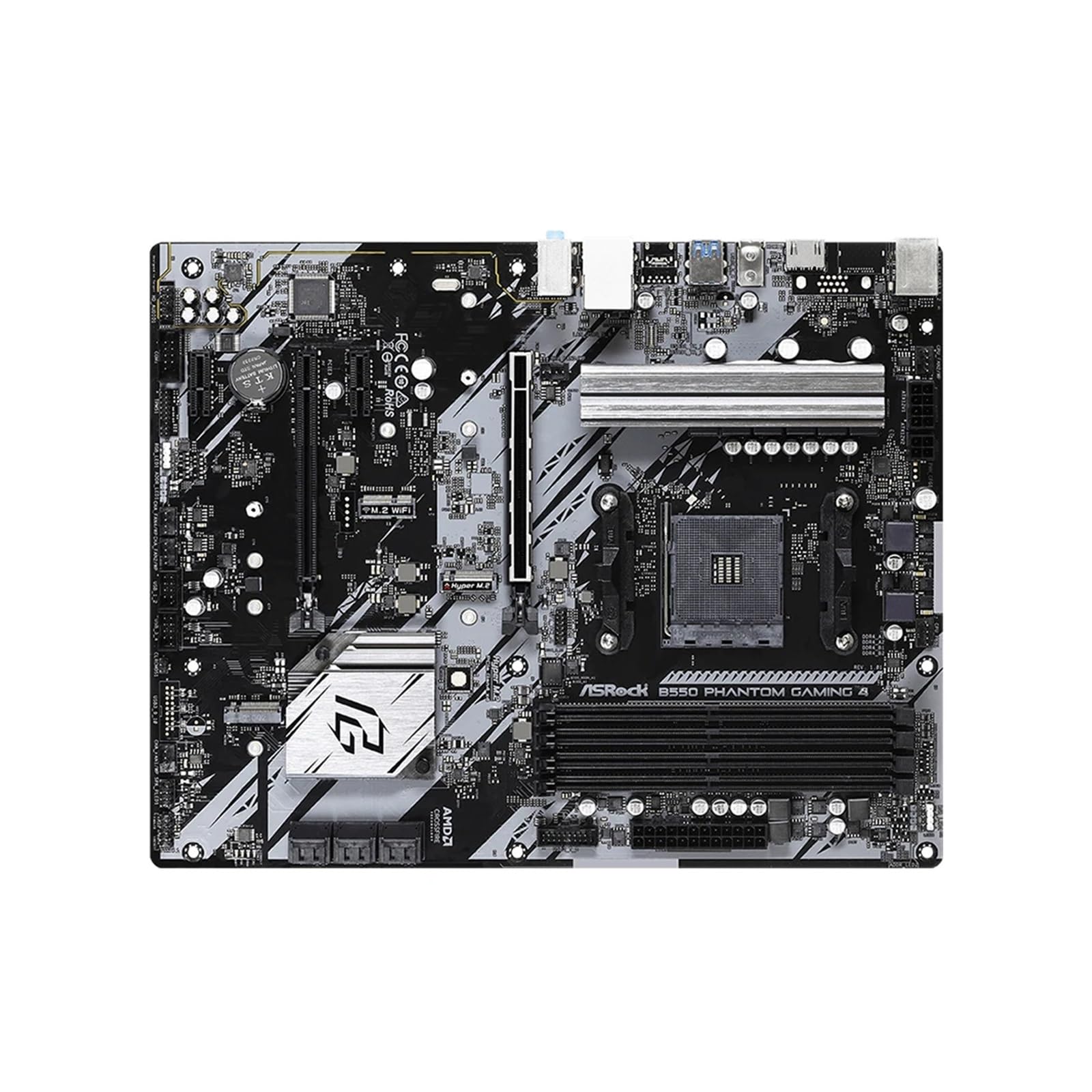 Kit de Placa Base B550 PhantomGaming 4 con procesador Ryzen 5 5600, 4 x DDR4 de 4533 MHz, M.2 NVME, HDMI, PCIe 4.0, ATX, AM4(Motherboards)