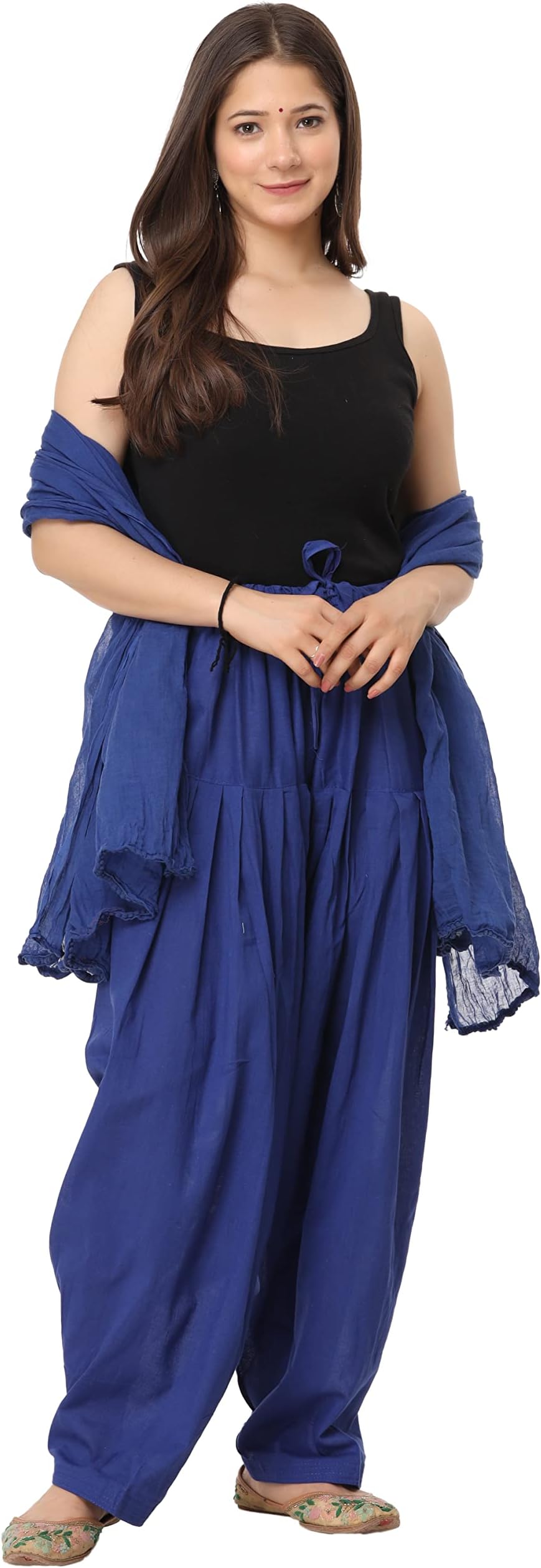 Woman's Plain Cotton SEMI Patiala Salwar with Dupatta|| Free Size || Plain Patiala || SEMI Patiala Pants || Solid Cotton Patiala || Patiyala