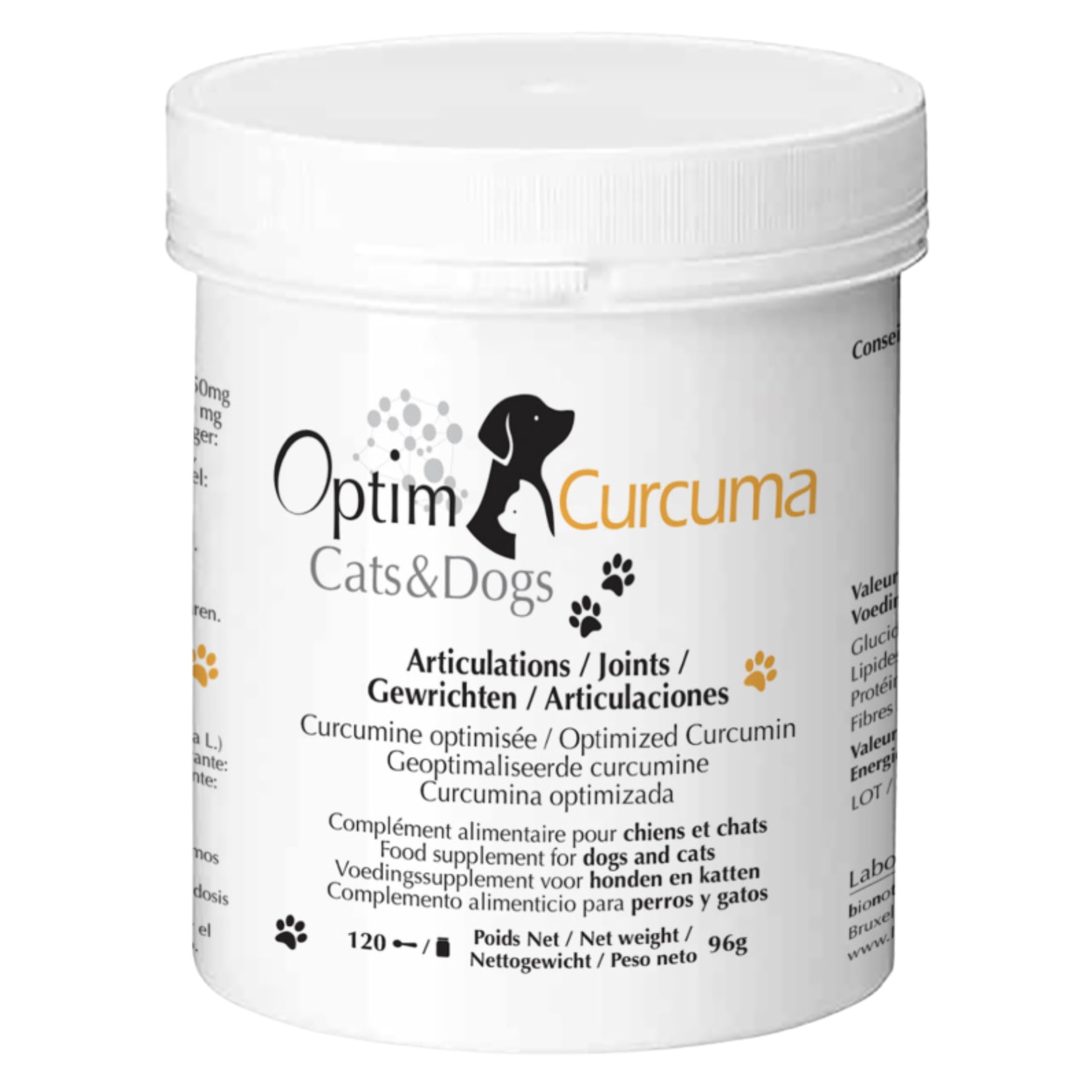 OPTIM Natürliches Curcuma Pulver für Hunde und Katzen 96 gr