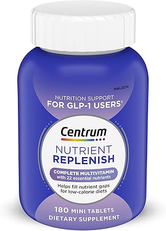 Centrum Nutrient Replenish GLP-1 Nutrition Support Multivitamin for Whole Body Health and Appearance - 180 Tablets, 6 Month Supply