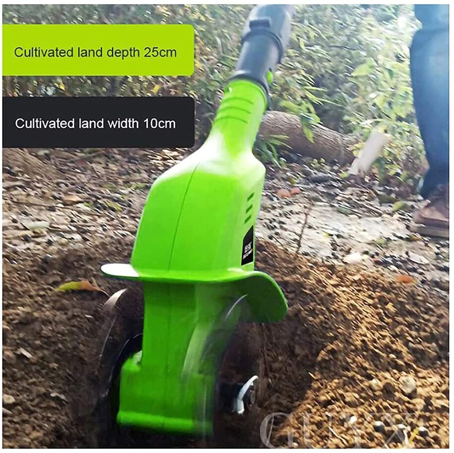 Rototiller eléctrico de Mano inalámbrico, Mango Ajustable, Herramienta de jardinería for huertos, cultivador de jardín