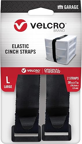 Miniatura 1 de VELCRO Brand Organización y almacenamiento de garaje  Correas elásticas de cincha, 30 pulgadas  Fuerte y reutilizable  Paquete de postes y estacas,
