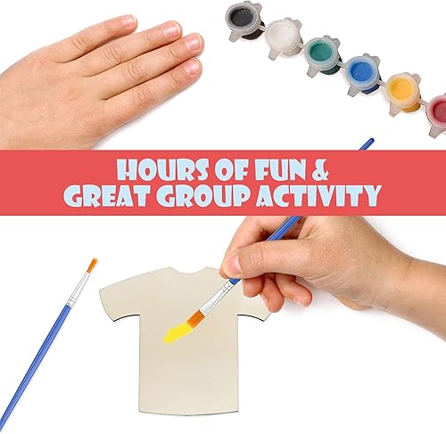 Miniatura 5 de Attatoy Sports - Kit de manualidades de madera para niños (paquete de fiesta) juego de pintura artística para decoración de camiseta deportiva con