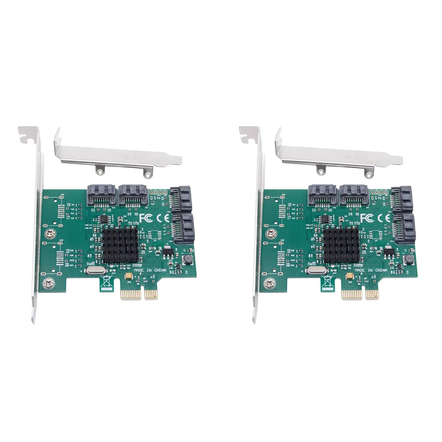 2 adattatori PCIE PCI Express X1 a 4 porte SATA3.0 Controller 88SE9215 Chip PCI E PCI-E 3 Multiplier