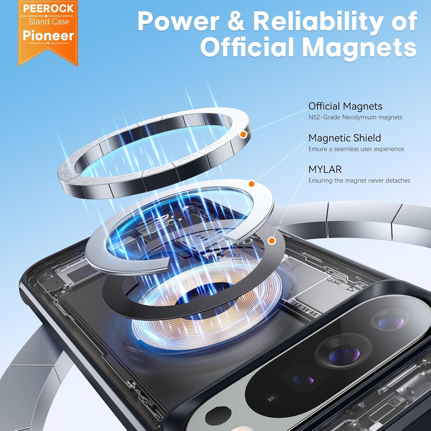 360° Spin Magnetic Stand for Google Pixel 9 Pro XL Case, 12FT Mil-Grade Protection, Fit for Magsafe, Anti-Fingerprint, Non-Slip Shockproof Slim Pixel 9 Pro XL Phone Case with Kickstand, Black