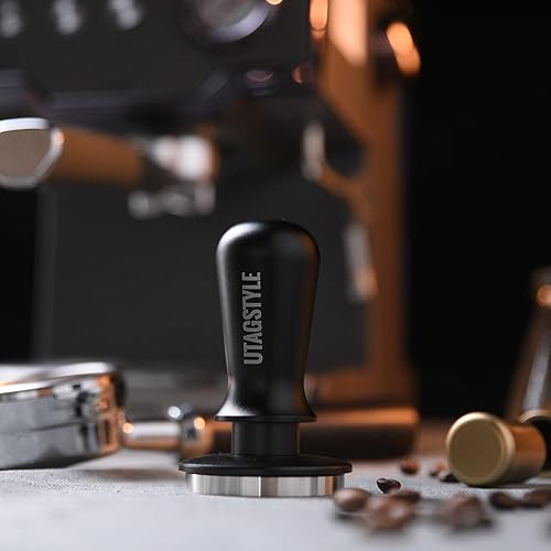 Miniatura 3 de Manipulación de espresso de 2.098 in manipulación de café con resorte calibrado cargado  30 lb Espresso Hand Tamper  Base plana 100% acero