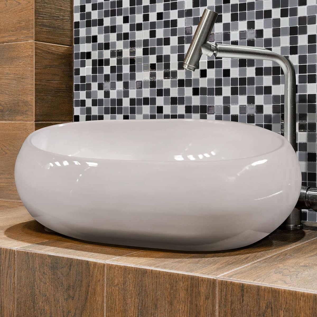 Cuba De Apoio Lavabo Oval S/Mesa 45x35x13,5 Cm Paraty - Branca