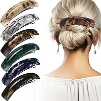 Vista 8 de WILLBOND 6 Piezas Pasadores de Cabello para Mujeres Pasadores Grandes para Cabello Clips Franceses Prendedor Broche Retro para Regalos de Mamá Oscuro