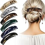 WILLBOND 6 Pcs Hair Barrettes for Women Large Barrettes Hair French Clips Pin Retro Clasp for Mom Gifts Women Accessories, 6 Colors (Dark,Elegant)