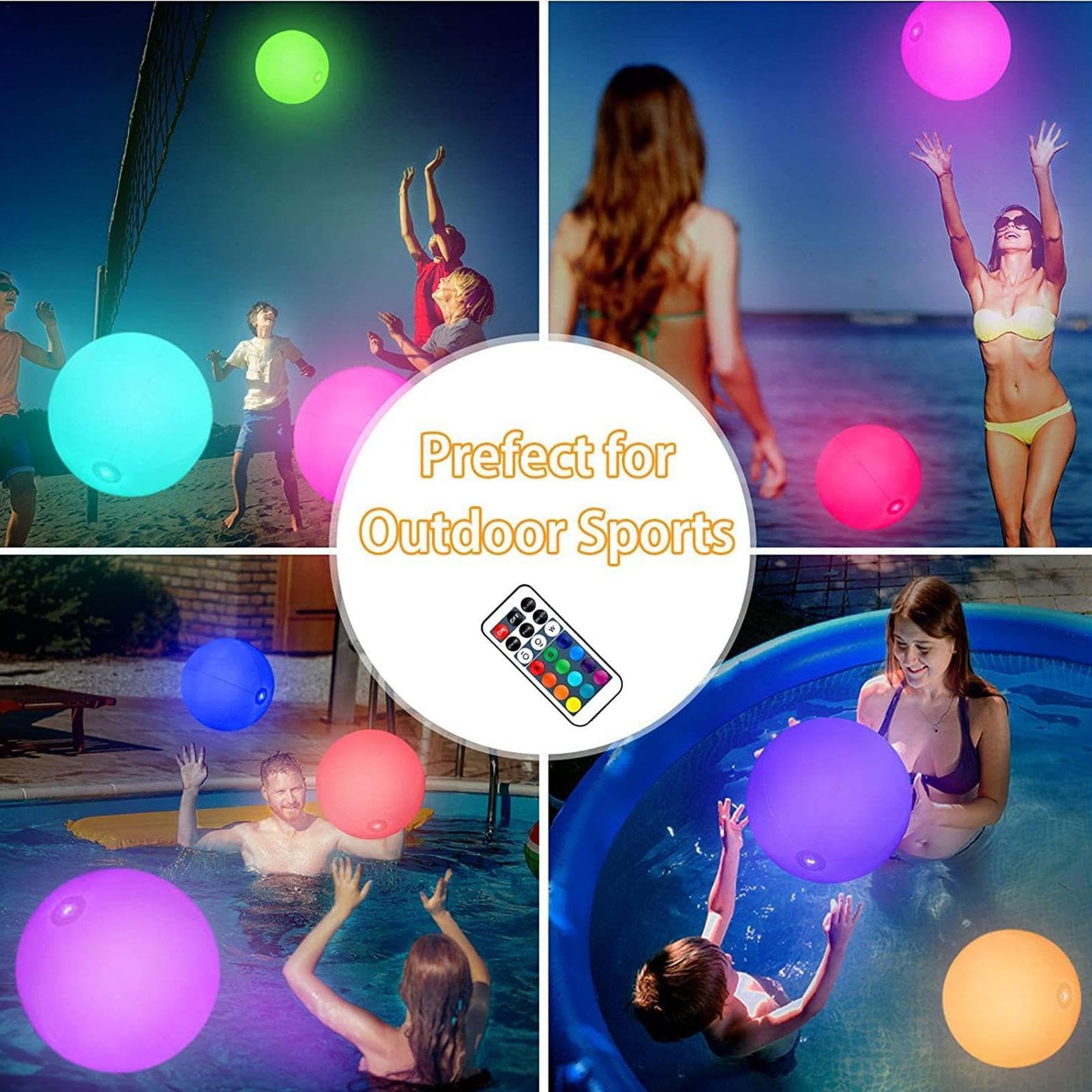 Ballon Gonflable Lumineux Flottant Étanche 16 Couleurs Pour Publicité,Éclairage De Jardin,Fêtes,Piscine Et Vacances - Buy Product on