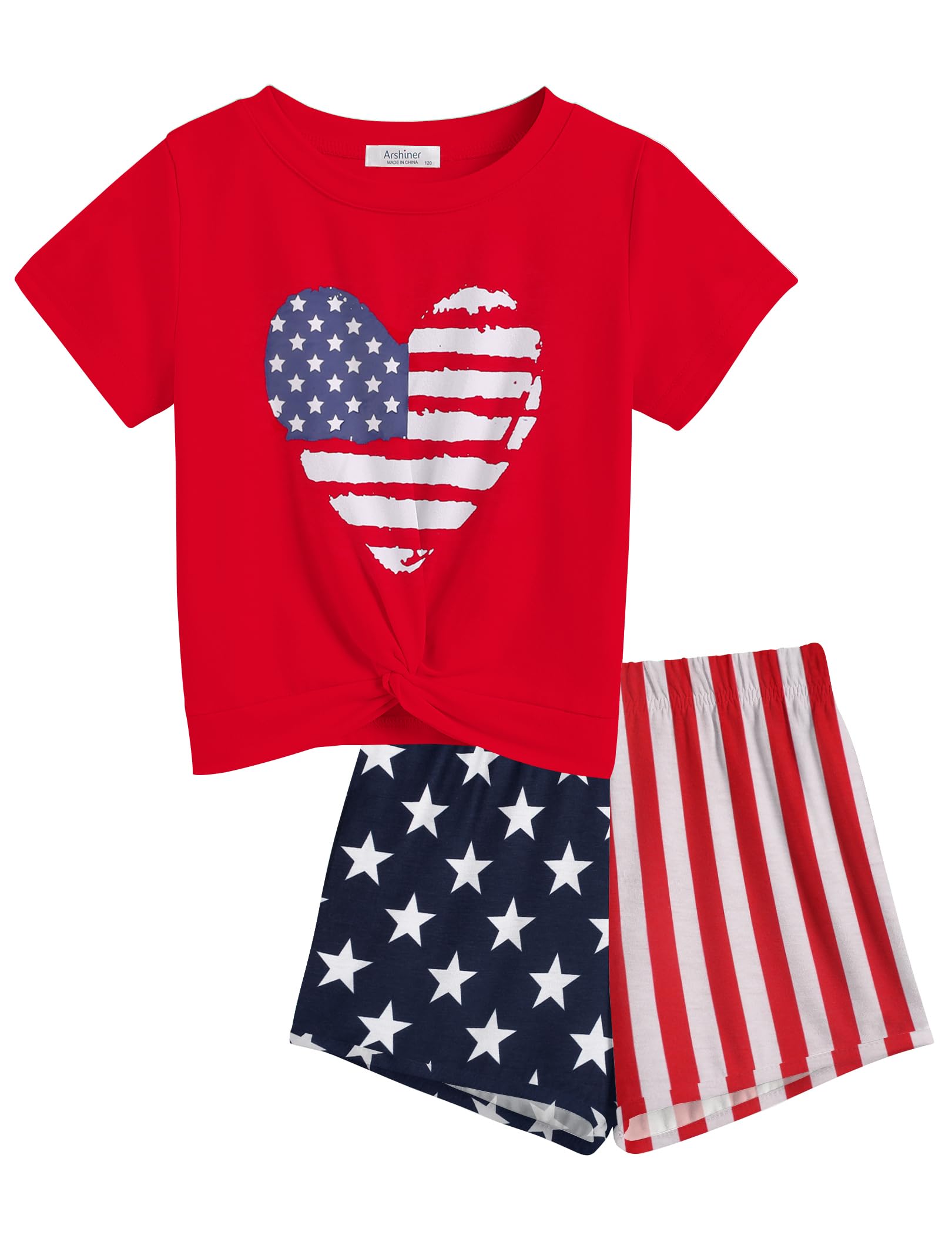Arshiner Girls Clothing Sets Twist Front Top and Shorts 2 Piece Outfits | Summer Clothes, for 5-14 Years, Activewear, Tracksuit with Pockets, Hawaiian, Vacation