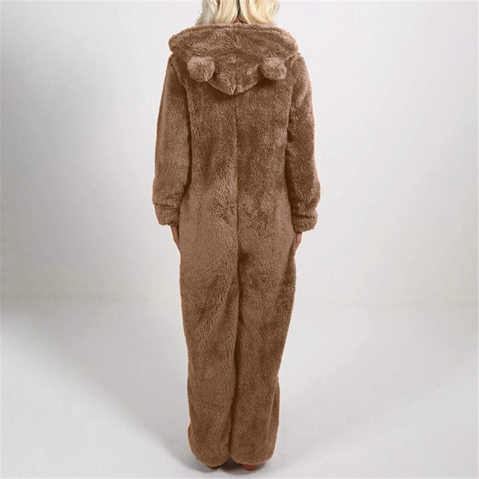 Onesie - Tutina sexy da donna, a maniche lunghe, per adulti, in pile