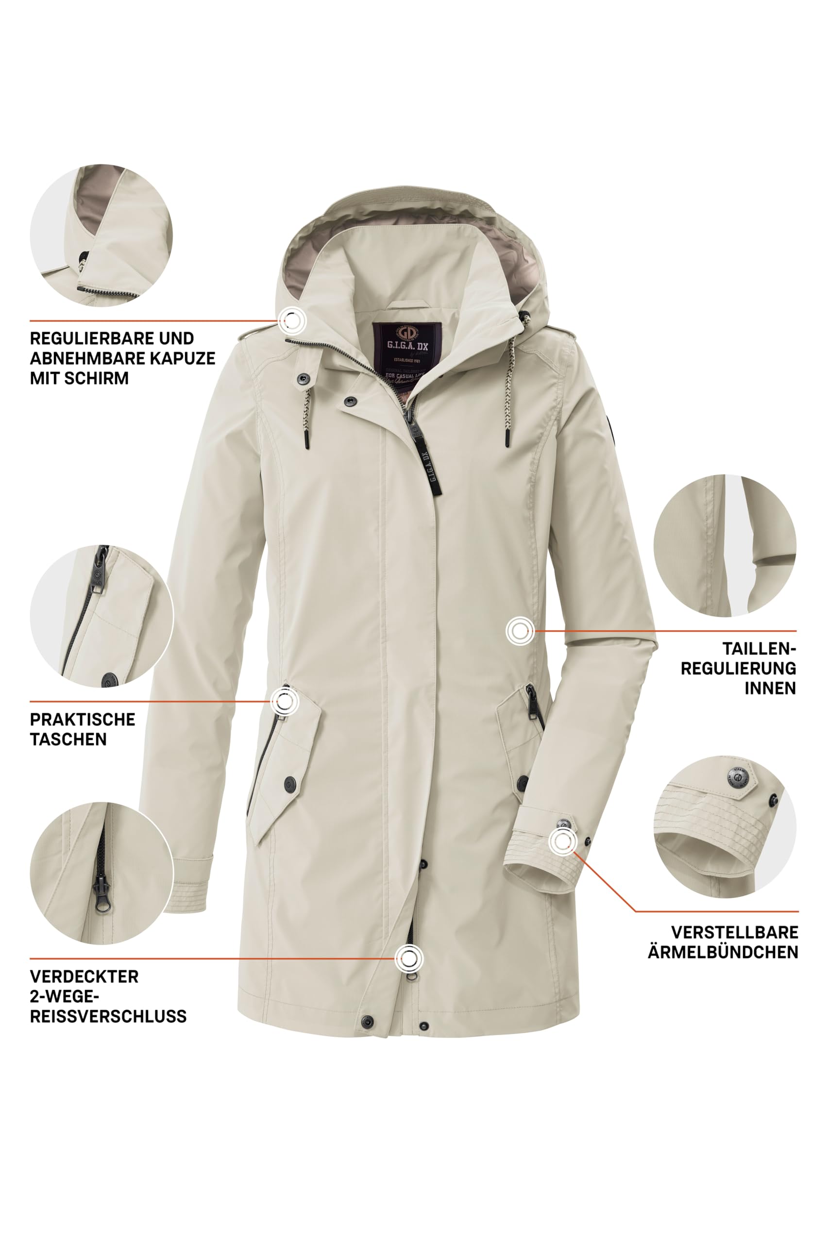 G.I.G.A. DX Damen Gs 94 Wmn Prk Parka mit abzippbarer Kapuze
