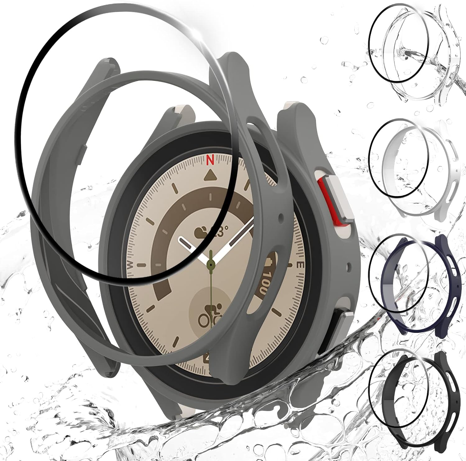 SPGUARD [5+5Paquete] Galaxy Watch 5 Pro 45mm Funda Protectora Pantalla