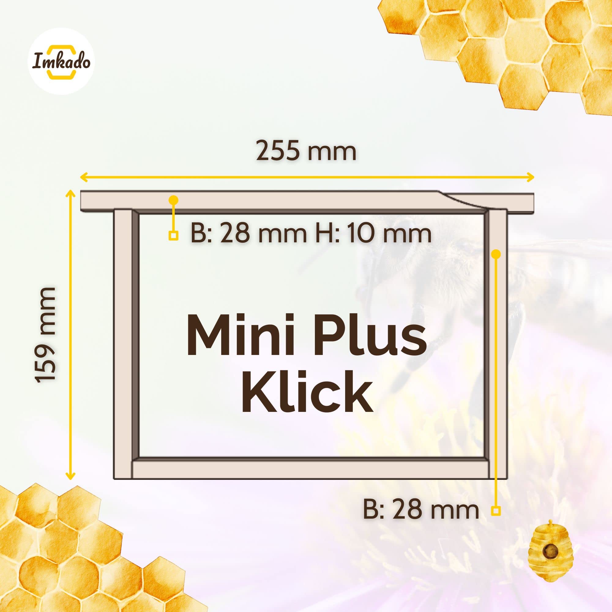 140x Mini Plus Rähmchen, Gerade Seitenteile, mit Klick-System