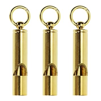 3pcs Brass Whistle Durable Extra Loud Whistle for Coach Referee Teacher School Football Basketball Soccer Emergency Situation Outdoor Sport Event Camping Hiking Boating Fishing Training