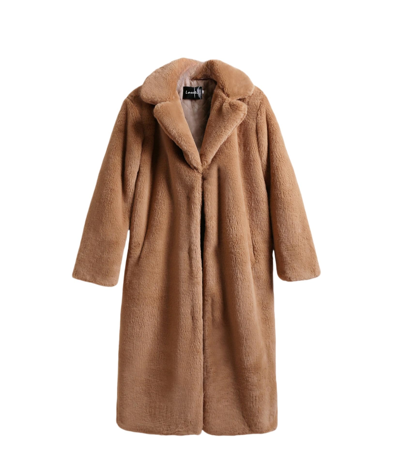 Generico Cappotto Teddy per Donna Cappotti Soffici per Donna Giacche Teddy Lunghe per Donna Trench Elegante con Risvolto Cappotto Invernale Caldo In Peluche Cardigan Oversize Soprabito