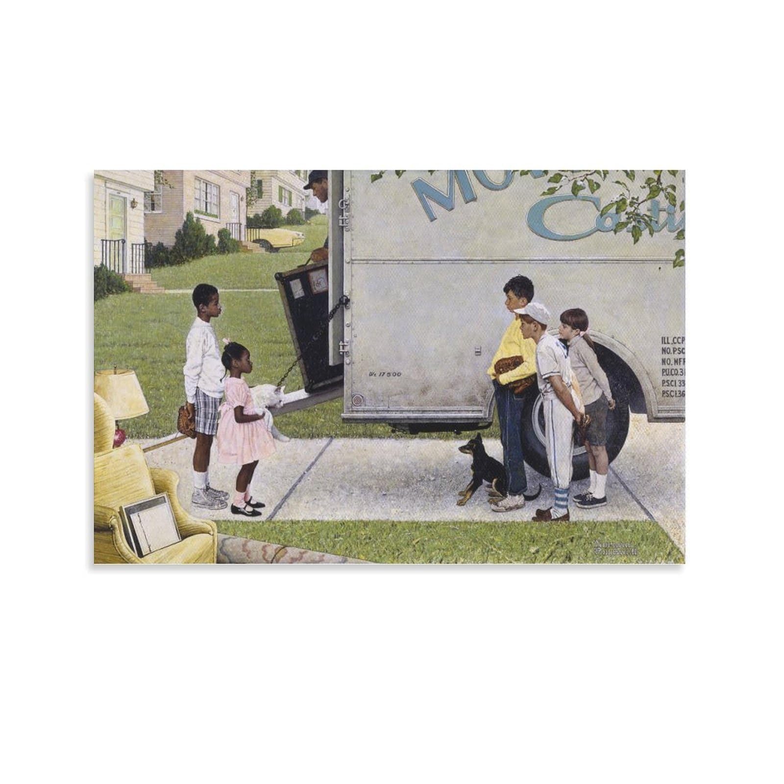 Amazon.co.jp: Norman Rockwell ノーマンロックウェルの絵画近所の