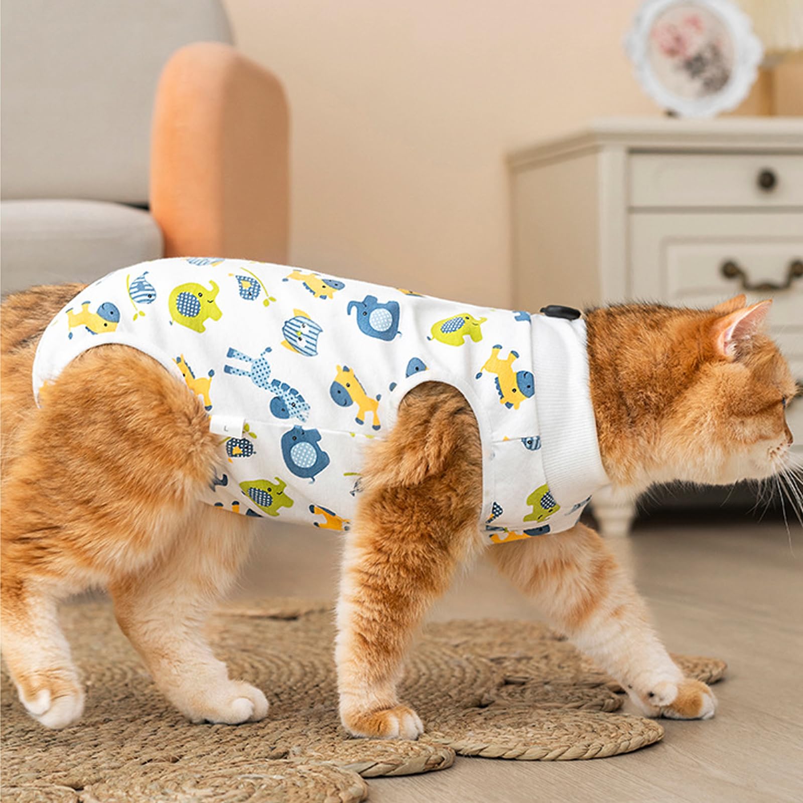 Lot de 2 combinaisons de convalescence pour chat après une chirurgie femelle, body de protection post-chirurgie pour chats, combinaison de récupération pour plaies abdominales femelles, taille M