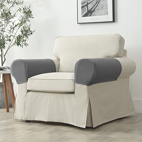 Miniatura 6 de Fundas para sillón, protector de reposabrazos de sofá, juego de 2 fundas elásticas para reposabrazos de sillón, fundas elásticas para reposabrazos