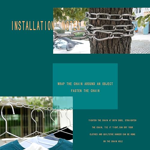 Miniatura 6 de XIANYI Tendedero de acero inoxidable 304 resistente al viento antideslizante para viajes 131ft color plateado