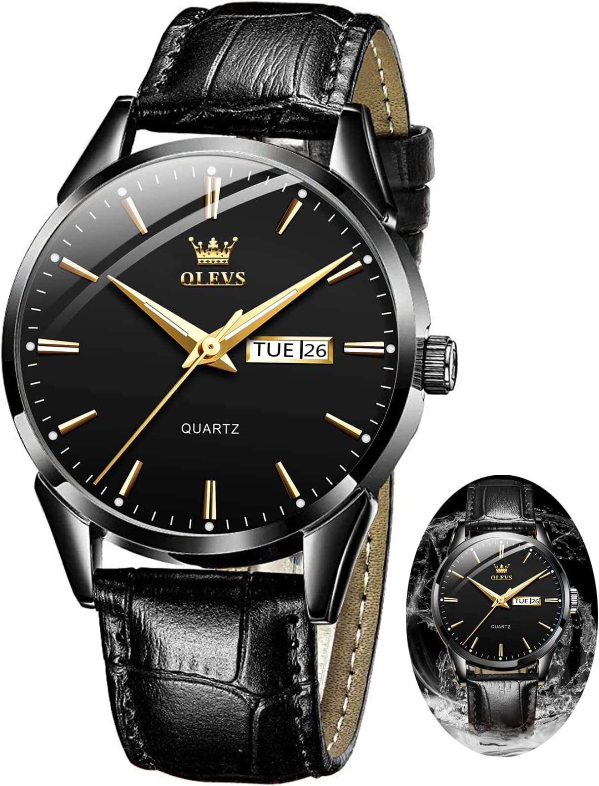 Amazon Watches,Brown Leather Watch for Men,Men Day Date Watch,Men's Luminous Watch,Dress Watch for Men,Rose Gold Watch for Men,Men's Fashion Quartz Watch,Waterproof Brown Man Watches