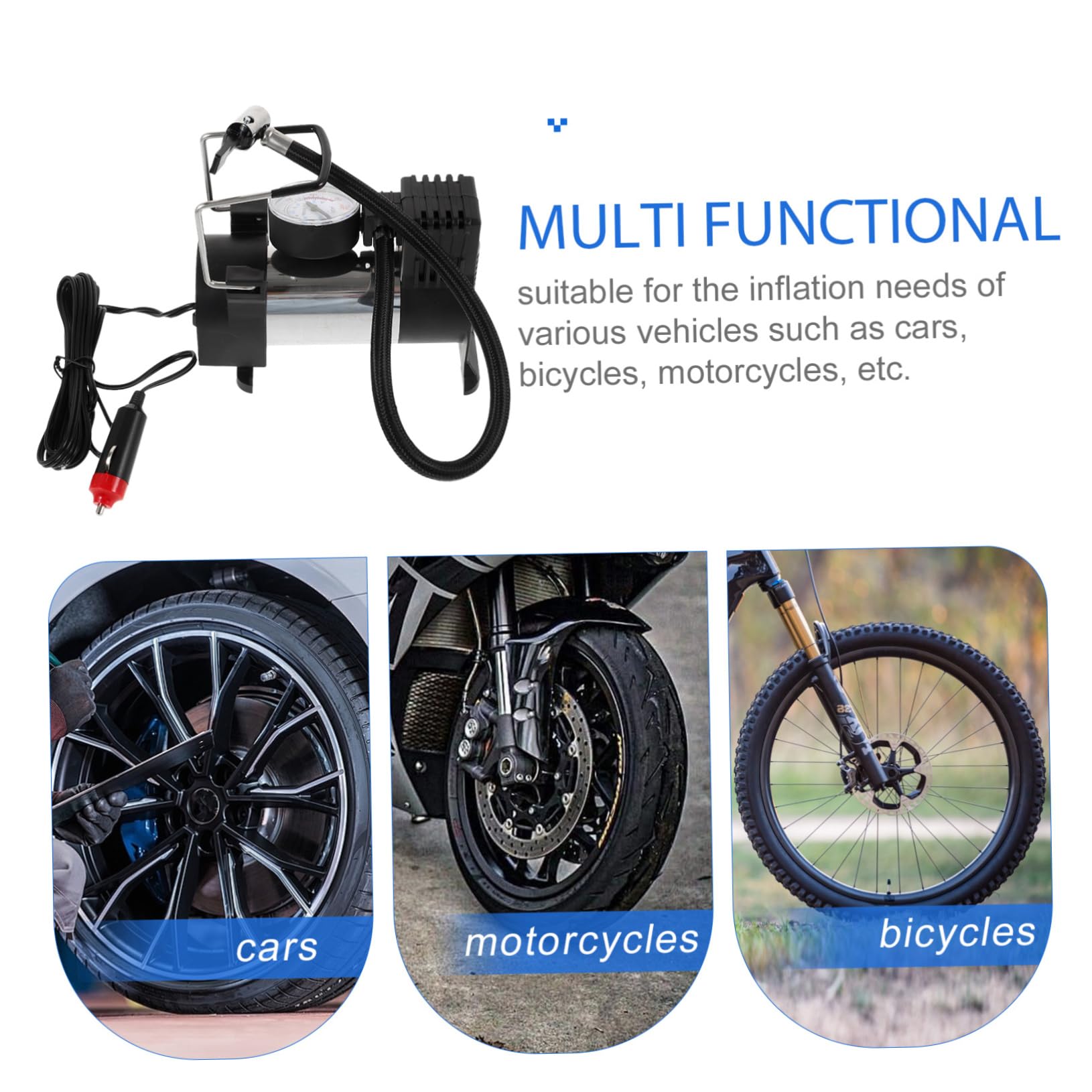 SOLUSTRE Inflador de Neumáticos Portátil para Coche 12v, Compresor de Aire Automático con Arranque Fácil, Inflado Rápido para Emergencias