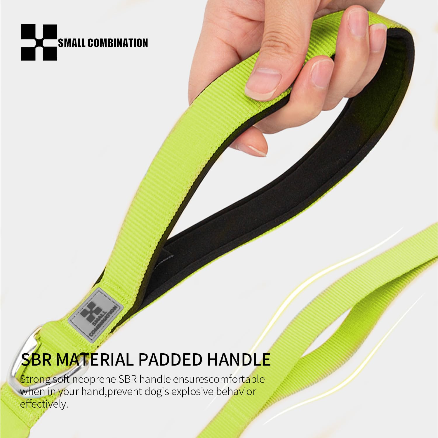 SMALL COMBINATION Dog Leash, with Metal Clip (Lemon Yellow, L) - Image 3