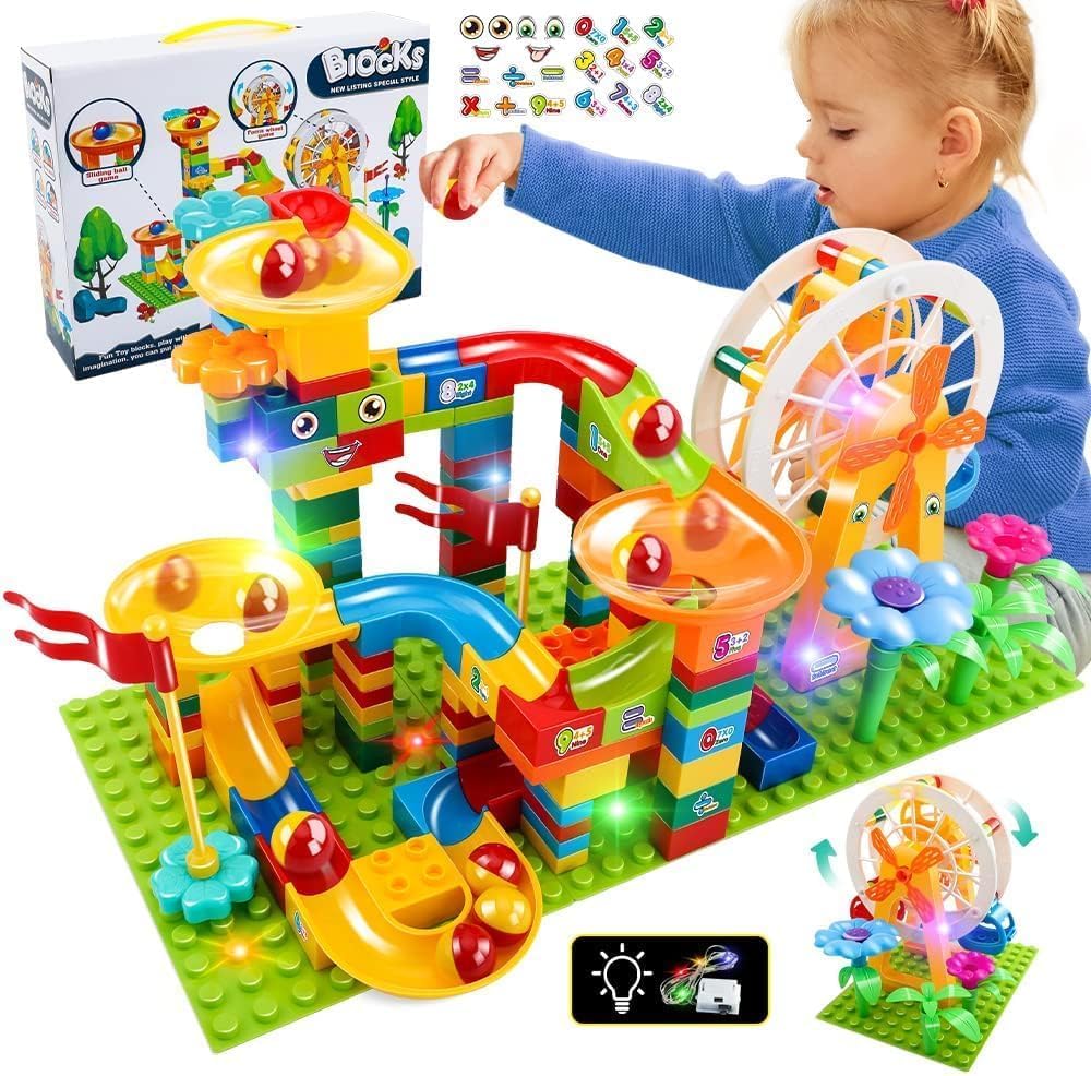 KEDARNATH ENTERPRISE Big Size Blocks Marble Run Slide Building Toys Led Lights Kids Race Track Compatible with All Major Brands Bricks Set Various Track Models for Gifts Boys Girls Toddler Age 3+ (B0CP4D4R24) Amazon Price History, Amazon Price Tracker