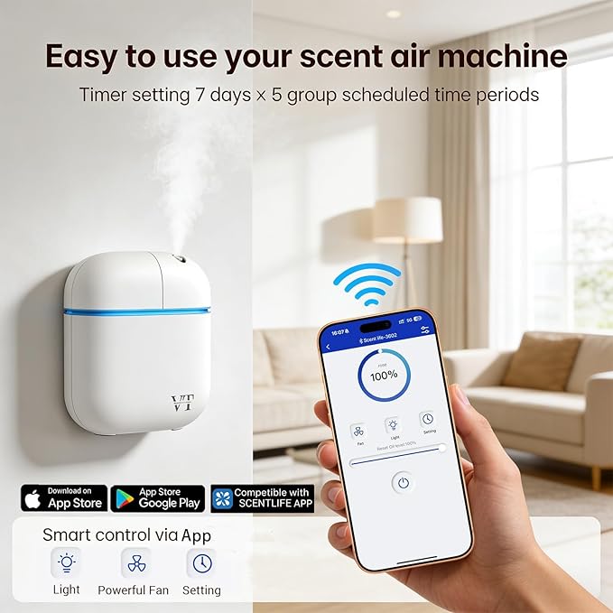 Difusor de Aromas Eléctrico sin Agua 3000 ft² Control Bluetooth miniatura 5