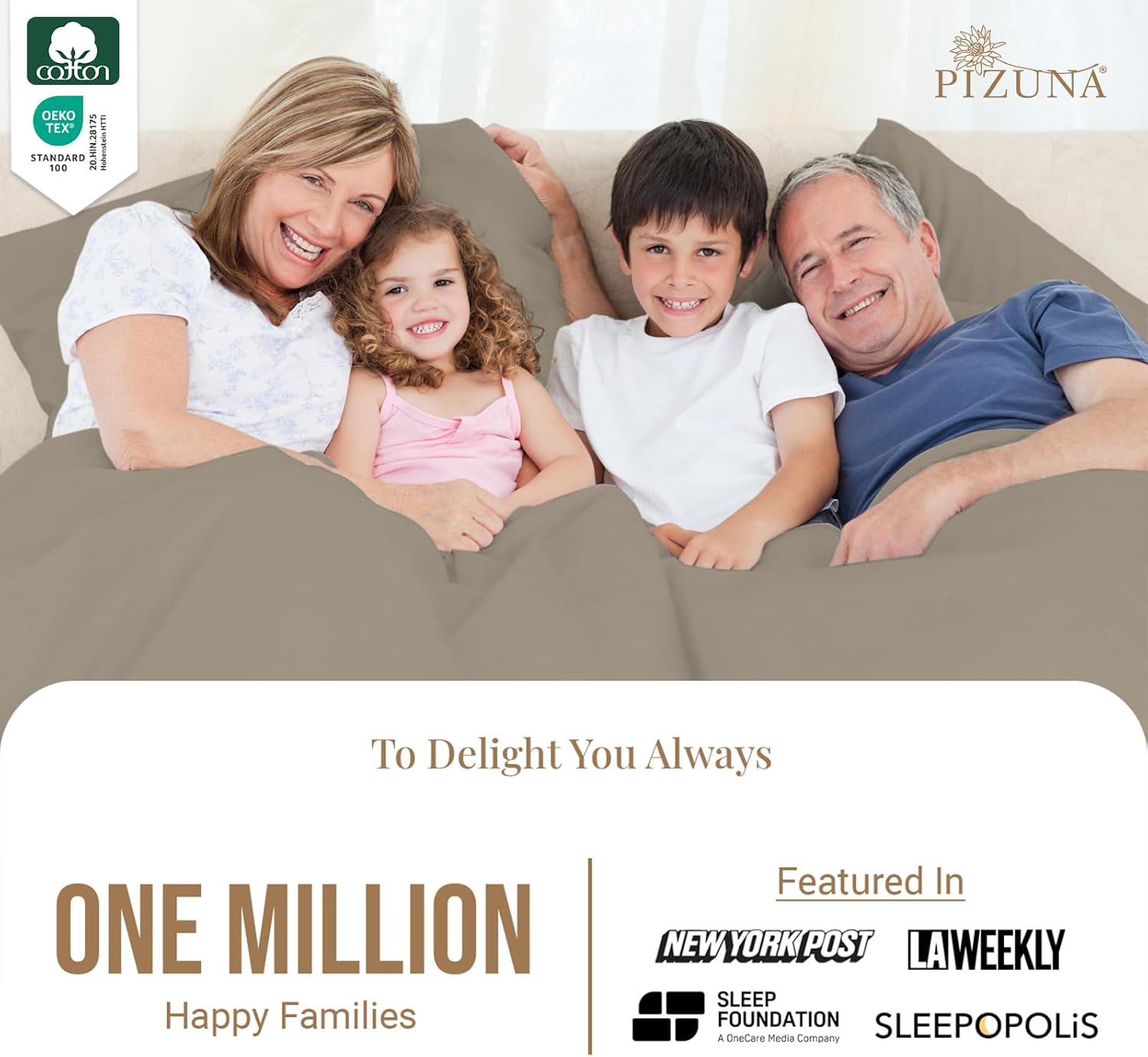 Pizuna 100% Cotton Pillow Cases Queen Size Set of 2 Luxury 800 Thread Count Sateen Weave Thick Hotel Quality Envelope Closure Pillow Covers Fits Standard/Queen Pillows - Simply Taupe