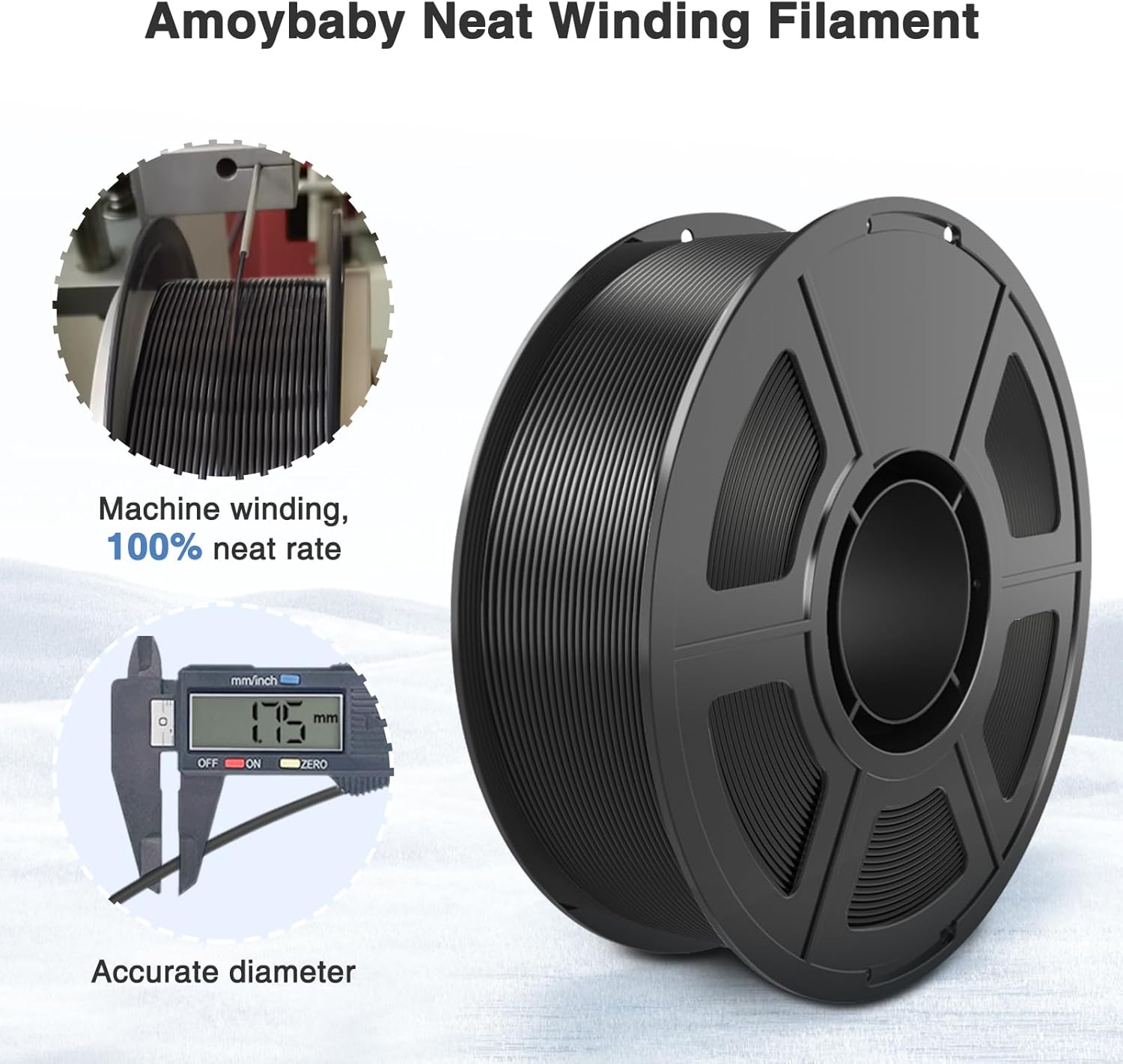 Silk Black PLA Filament 1.75mm 1KG/2.2LBS, High Speed Shiny 3D Printer Filament PLA, Low Warp & Clog-Free, Dimensional Accuracy +/- 0.03mm Fits for FDM 3D Printers - Image 3