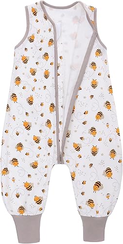 Miniatura 12 de Miracle Baby Saco de dormir con pies - 0.5 TOG 100% algodón transpirable, diseño sin mangas, saco de dormir para bebé