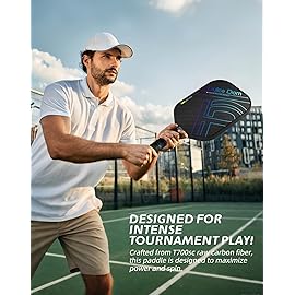 DULCE DOM Professional Pickleball Paddle, T700SC Carbon Fiber Thermoforming Pickle Ball Paddle with 16mm Honeycomb Core, USAPA Approved Precision Pickleball Racket for High Spin & Powerful Shots