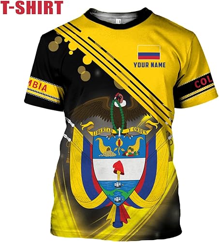Miniatura 3 de Ligthuy - Camisa personalizada de Colombia 3D, camisas personalizadas con la bandera de Colombia para hombres y mujeres, camiseta del orgullo
