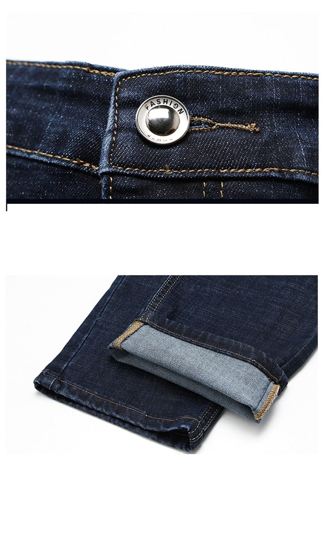 Vogrtcc Pantaloni da Tasca in Denim con Cerniera da Uomo Jeans Elasticizzati Attillati da Lavoro