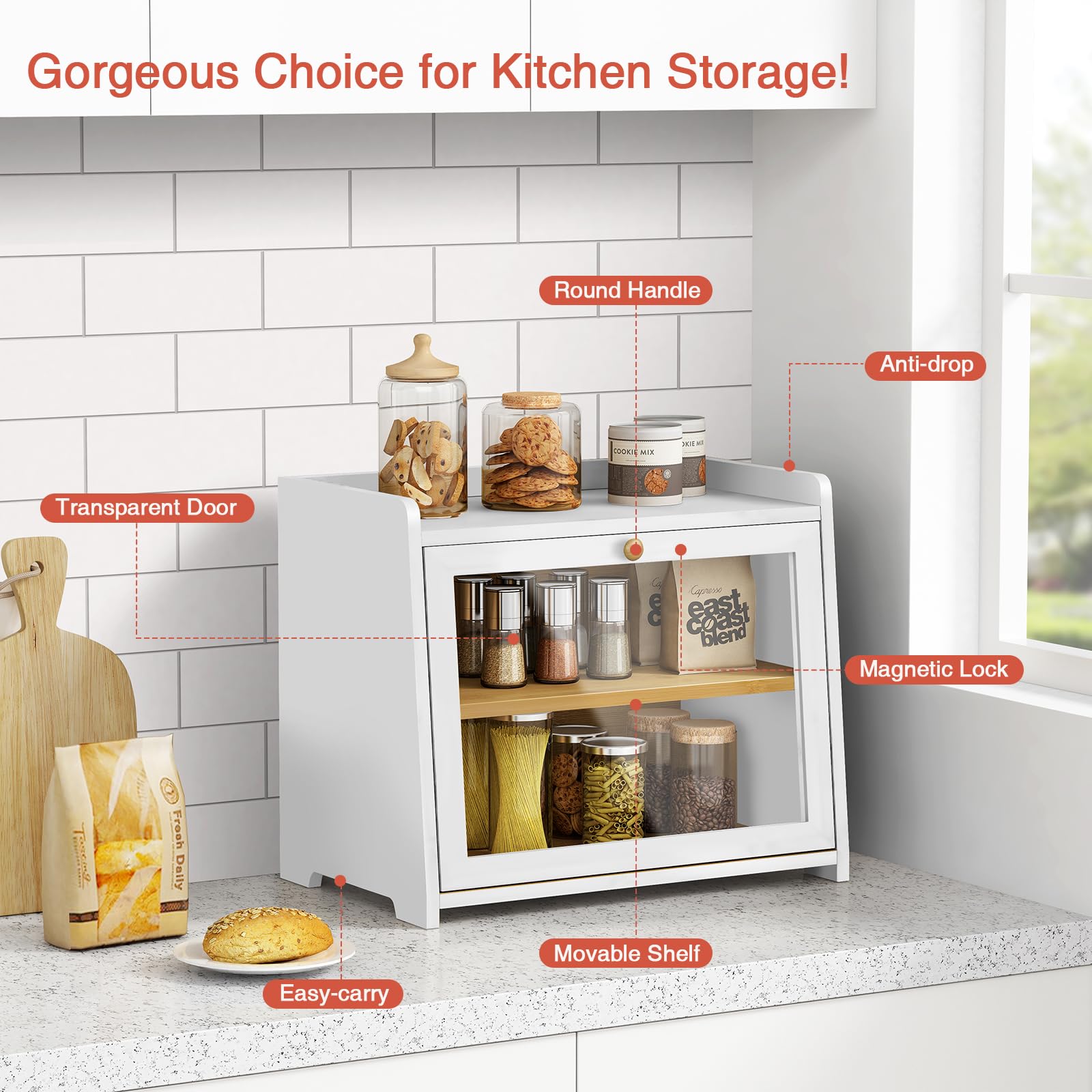 White Bread Box - Keep Bread Fresh! -6