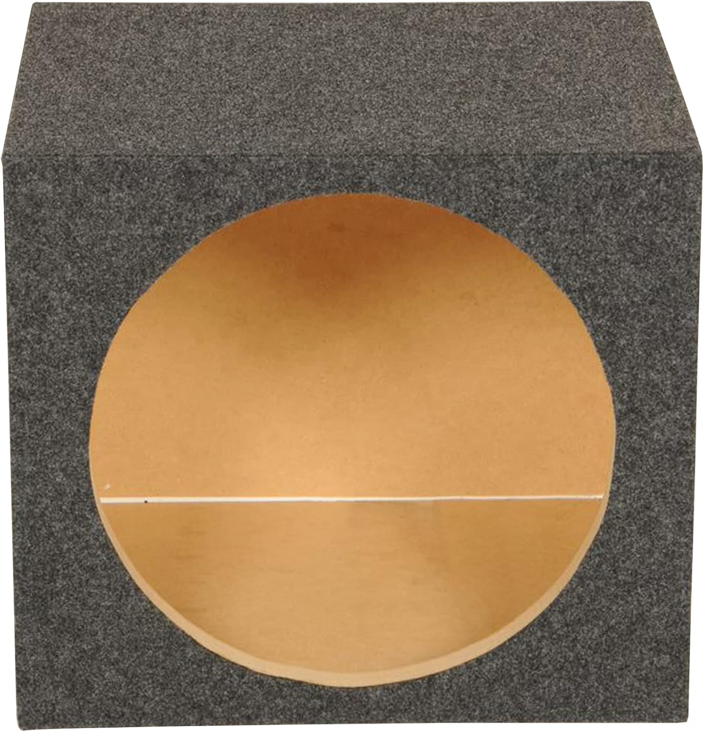 Q Power 12 Inch Heavy-Duty Single Sealed Carpet Covered Durable Car Audio Vehicle Subwoofer Enclosure Woofer Box, Charcoal Gray